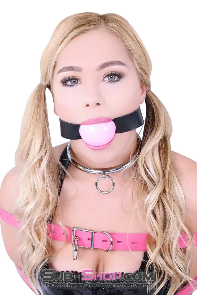0597A      2" Large Ball Gag, Candy Pink Ball Gag