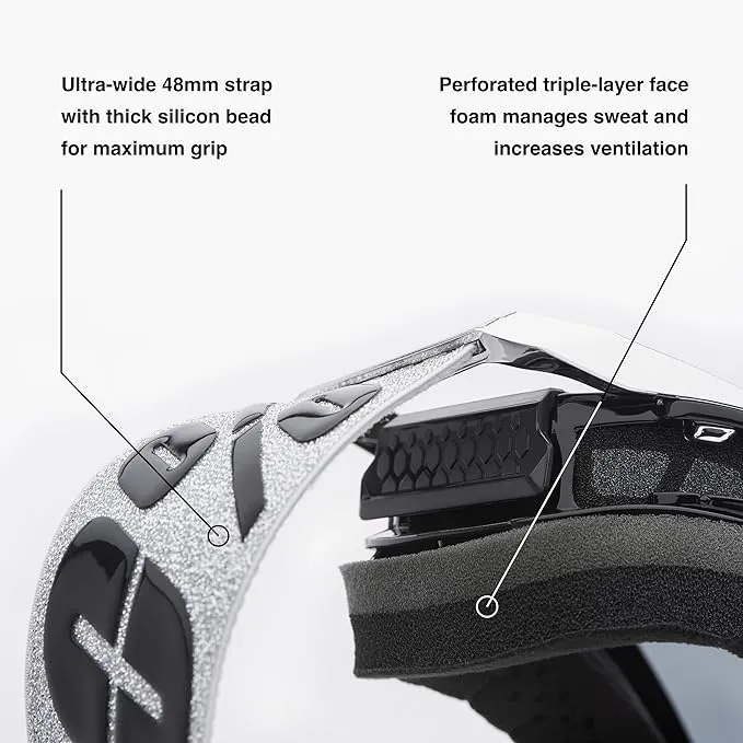 100% Armega MX Offroad Goggles Sarcelle w/Mirror Silver Lens