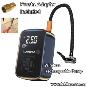 100w USB Rechargeable 150psi Wireless Portable Presta | Schrader Electric Pump