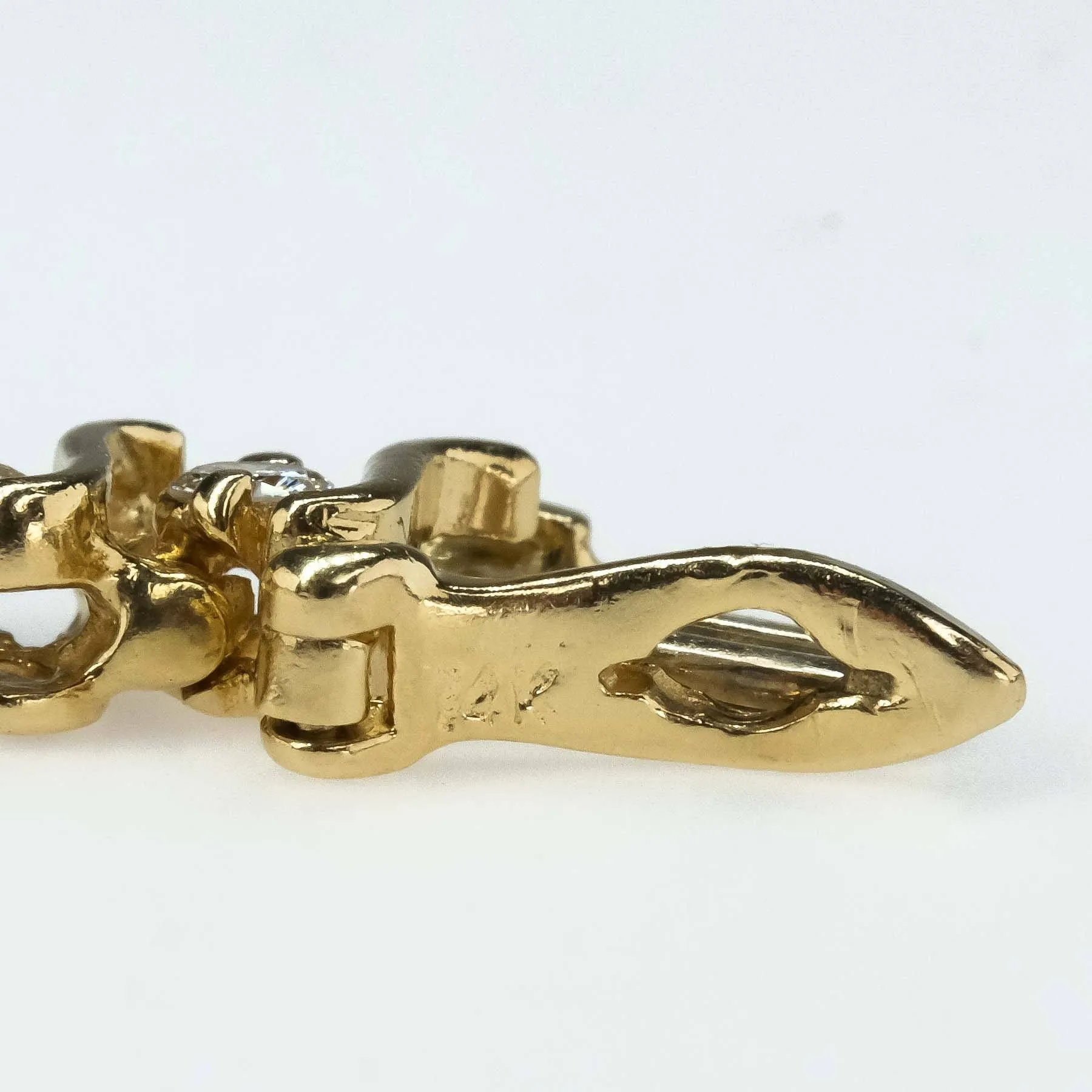 14K Yellow Gold 2.20ctw Round Diamond Accented 7.5" "S" Link Tennis Bracelet