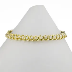 1.75ctw Round Diamond "S" Link 7" Tennis Bracelet in 14K Yellow Gold