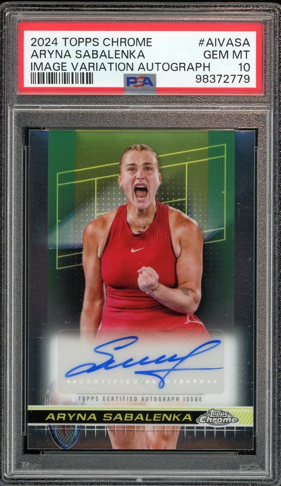 2024 Topps Chrome Tennis Aryna Sabalenka RC Auto Image Variation PSA 10 GEM MINT