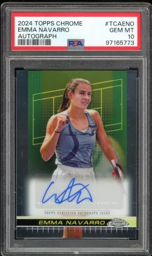 2024 Topps Chrome Tennis #TCAENO Emma Navarro RC Auto PSA 10 GEM MINT