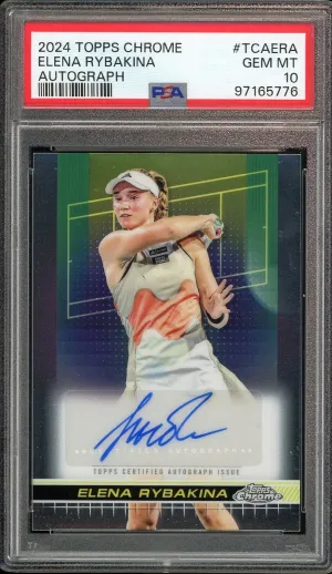 2024 Topps Chrome Tennis #TCAERA Elena Rybakina RC Auto PSA 10 GEM MINT