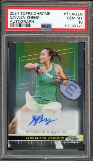 2024 Topps Chrome Tennis #TCAQZG Qinwen Zheng RC Auto PSA 10 GEM MINT