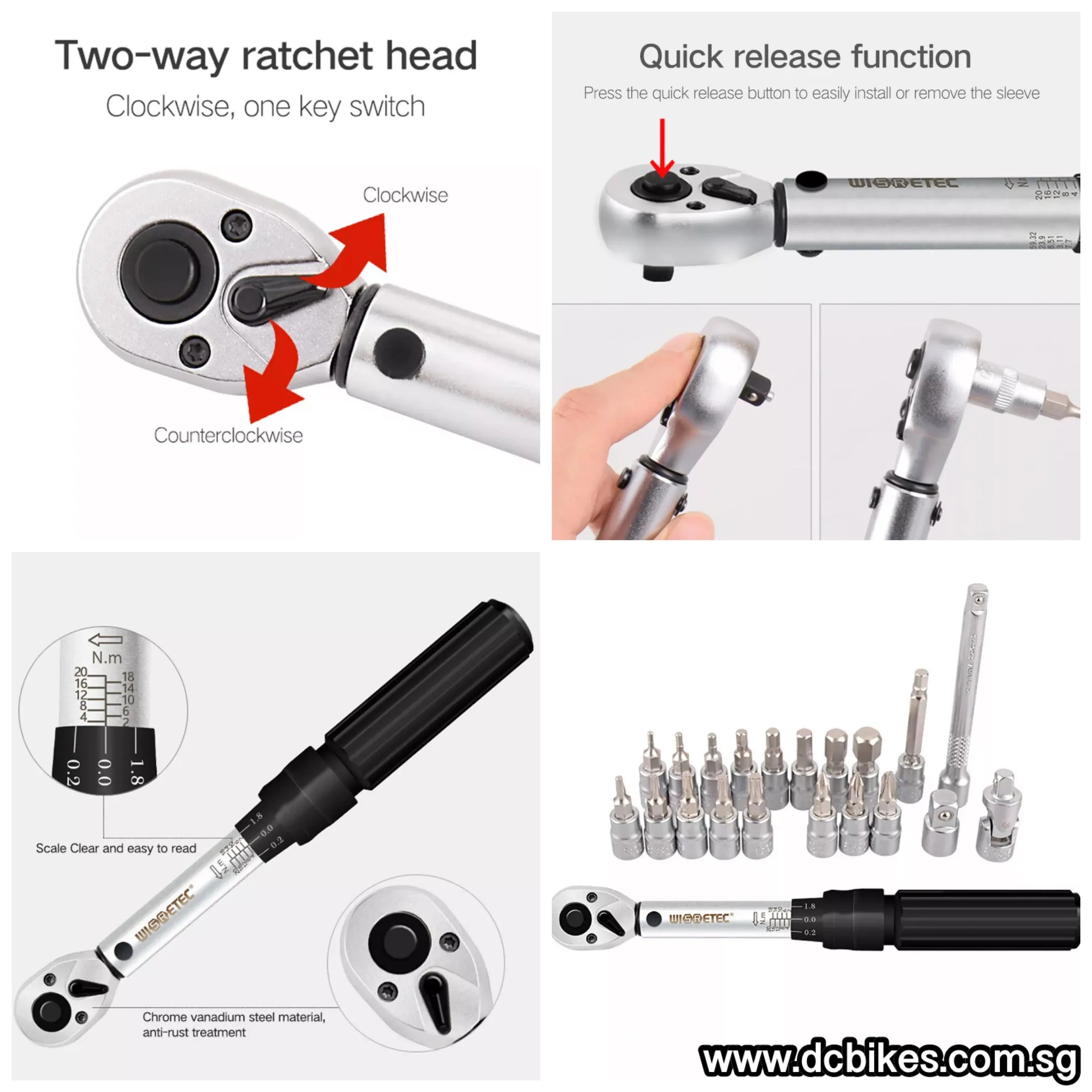 21 in 1 Professional 2nm-20nm Torque Wrench   Allen/Star Key Hex Tool Socket Bits Set Kit Box 1/4"