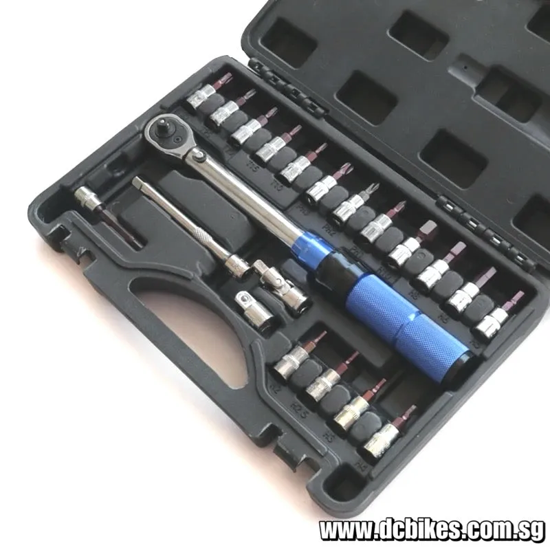 21 in 1 Professional 2nm-24nm Torque Wrench   Allen | Star Key Hex Tool Socket Bits Set Kit Box 1/4"