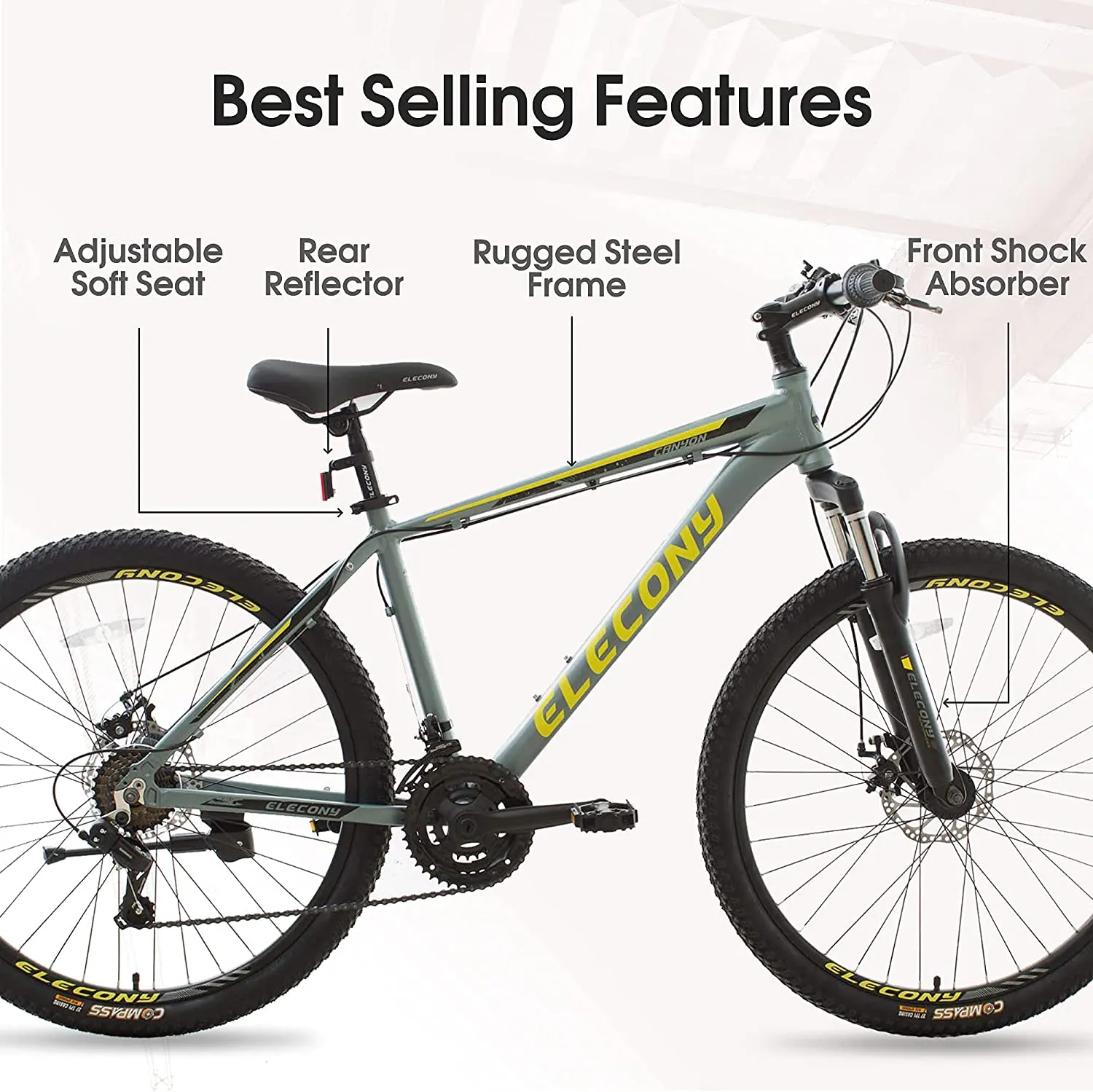 26 inch Aluminum Mountain Bike, Shimano 21 Speed Mountain Bicycle Dual Disc Brakes for Woman Men