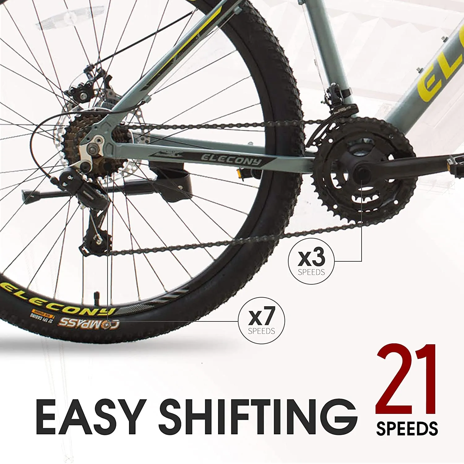 26 inch Aluminum Mountain Bike, Shimano 21 Speed Mountain Bicycle Dual Disc Brakes for Woman Men