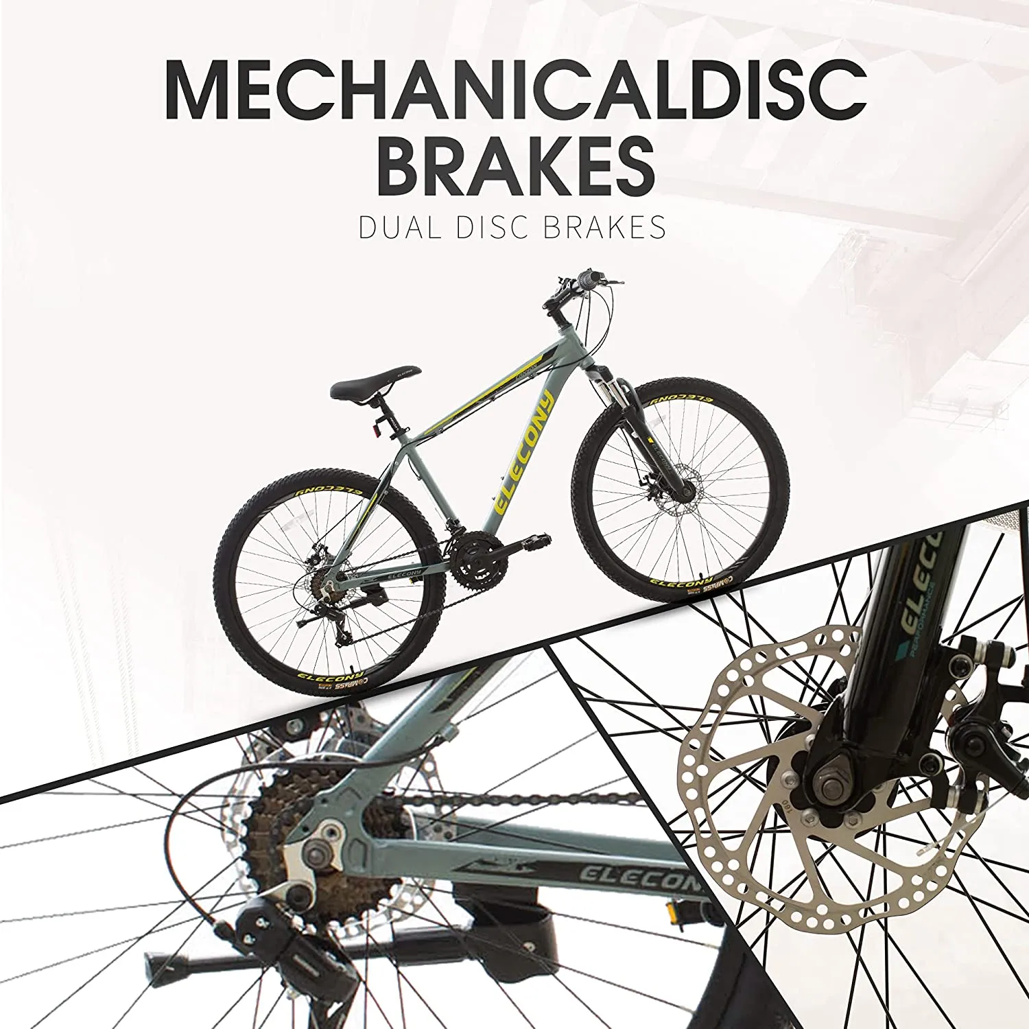 26 inch Aluminum Mountain Bike, Shimano 21 Speed Mountain Bicycle Dual Disc Brakes for Woman Men