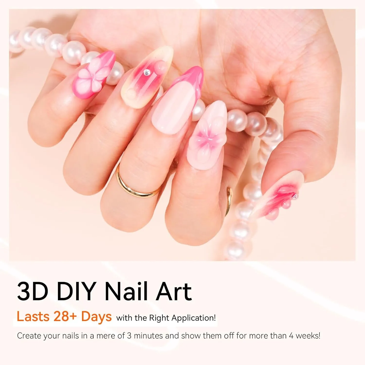 3D Nail Gel - Nail Art Sculpting Gel Nail Glue 15G No Wipe Clear Gel Polish for Nail Designs DIY Nail Art for Drawing, Molding, Sculpture and Decoration