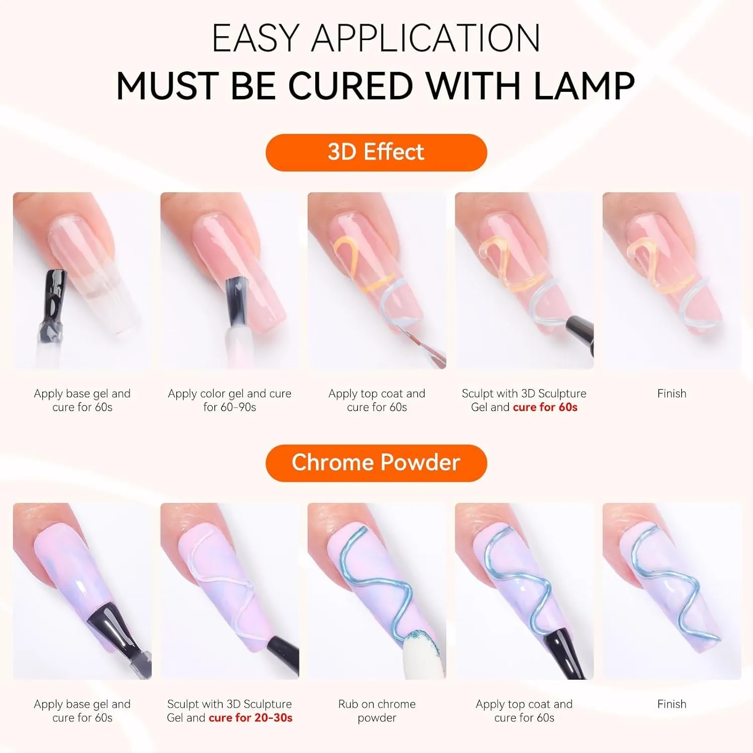 3D Nail Gel - Nail Art Sculpting Gel Nail Glue 15G No Wipe Clear Gel Polish for Nail Designs DIY Nail Art for Drawing, Molding, Sculpture and Decoration