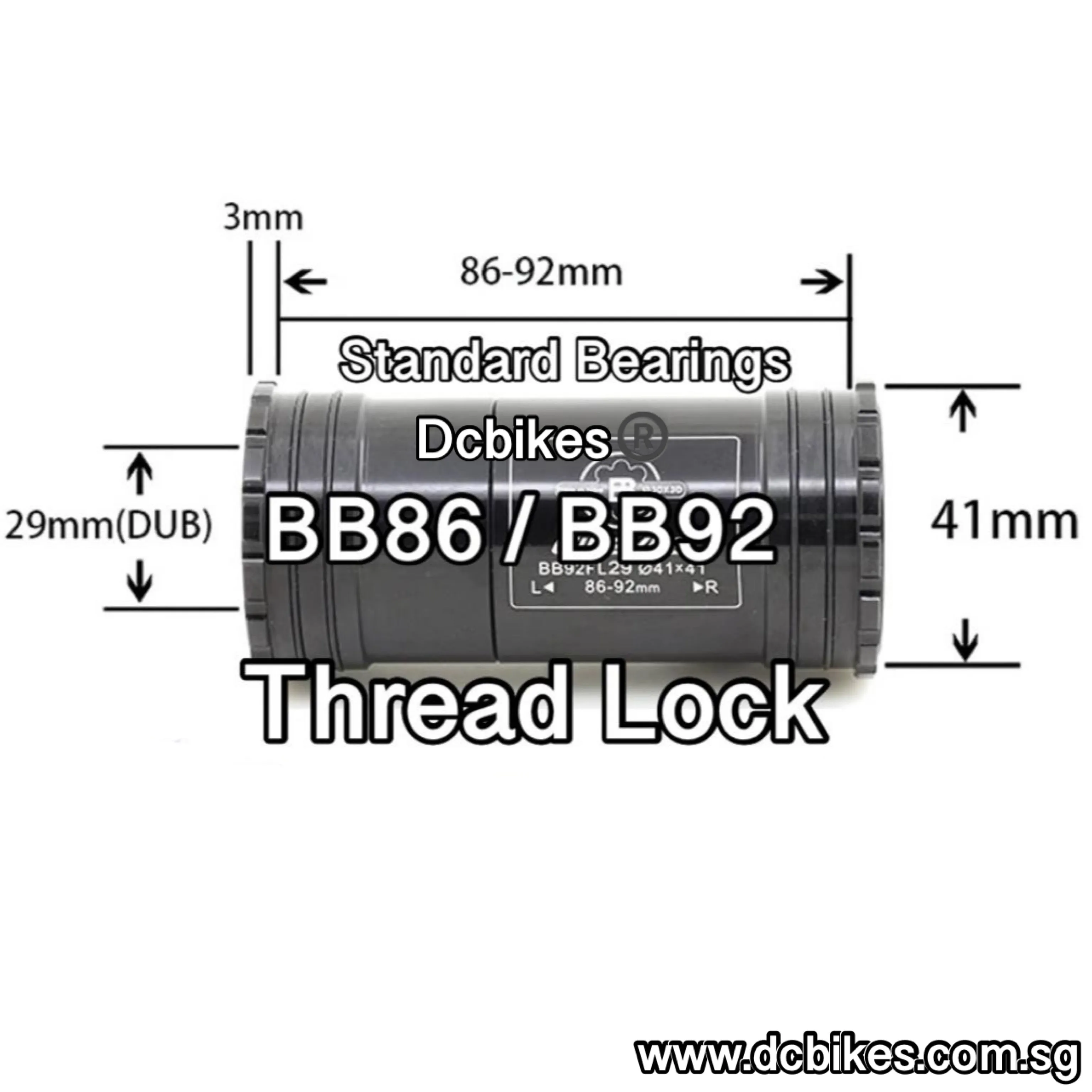 41mm BB86/BB92 Press Fit Thread Lock Bottom Brackets BB For Sram Dub Crank 28.99mm