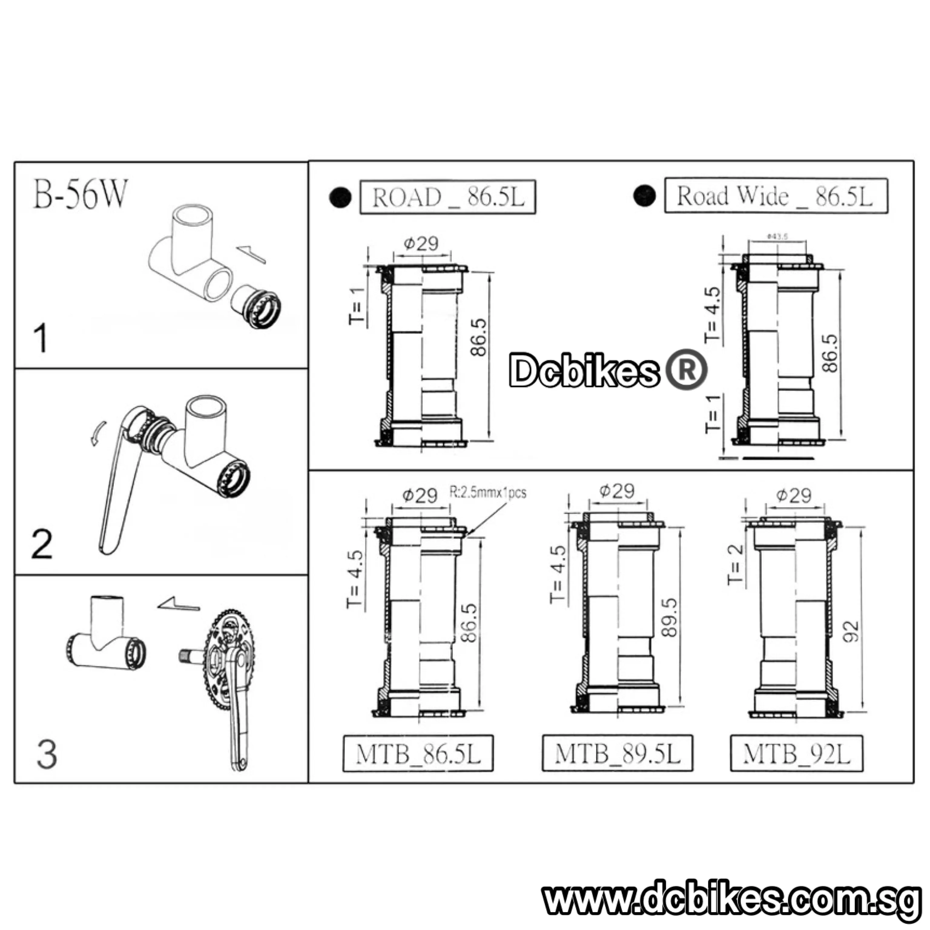 41mm BB86/BB92 Press Fit Thread Lock Bottom Brackets BB For Sram Dub Crank 28.99mm