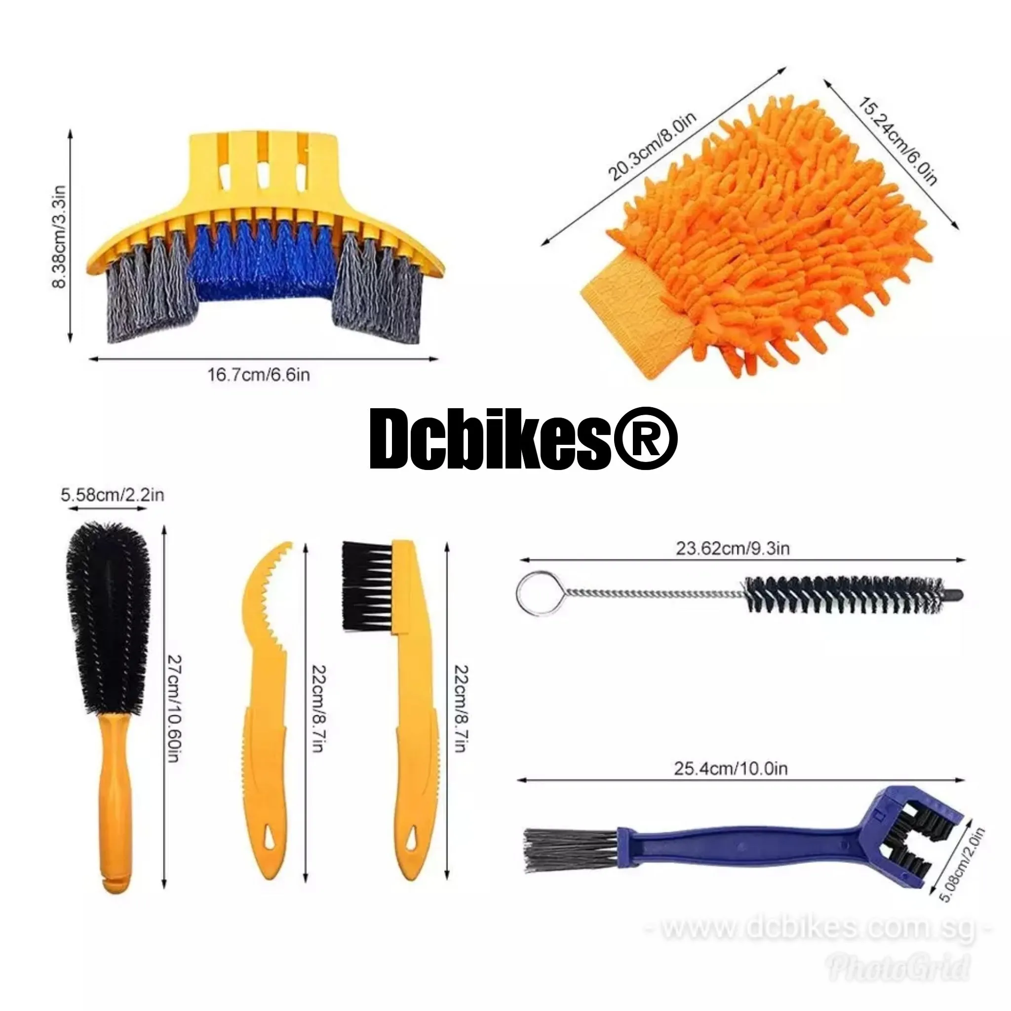 8 Pieces MTB Bike Maintenance Dirt Cleaning Brush Kit Tool Set