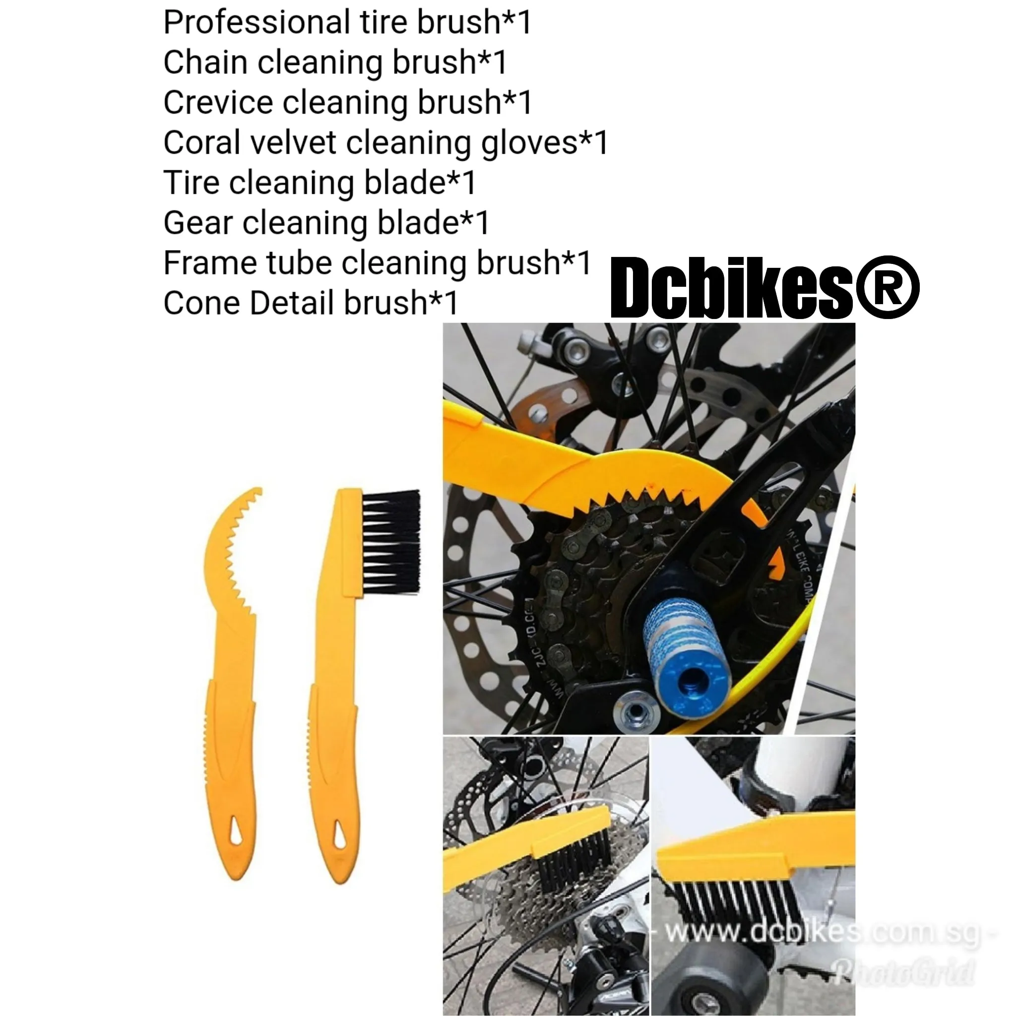 8 Pieces MTB Bike Maintenance Dirt Cleaning Brush Kit Tool Set