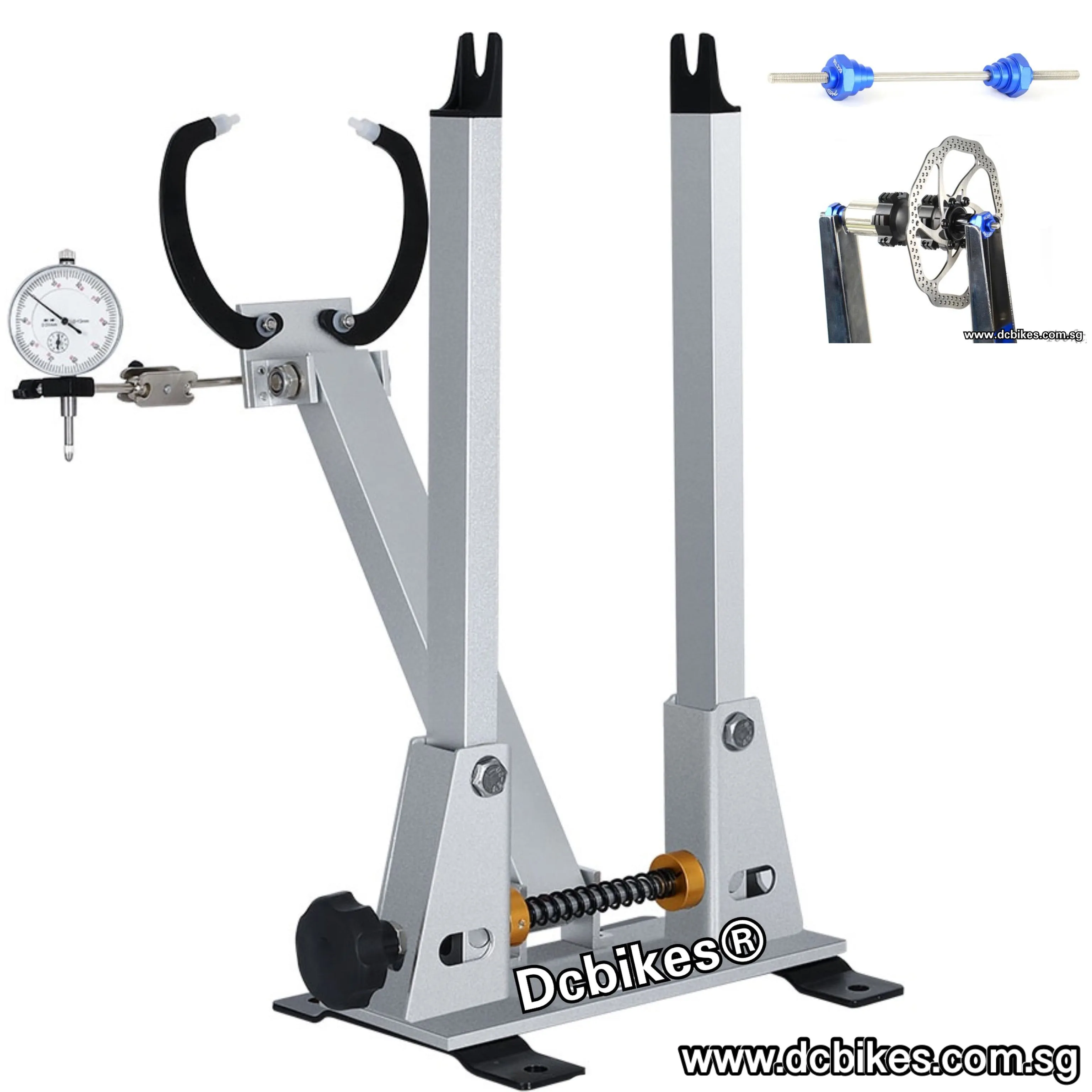 9mm Quick Release QR Bicycle Wheel Truing Stand For 16" to 29"/700c   1 Indicator Dial Gauge Adjustment Repair Tool