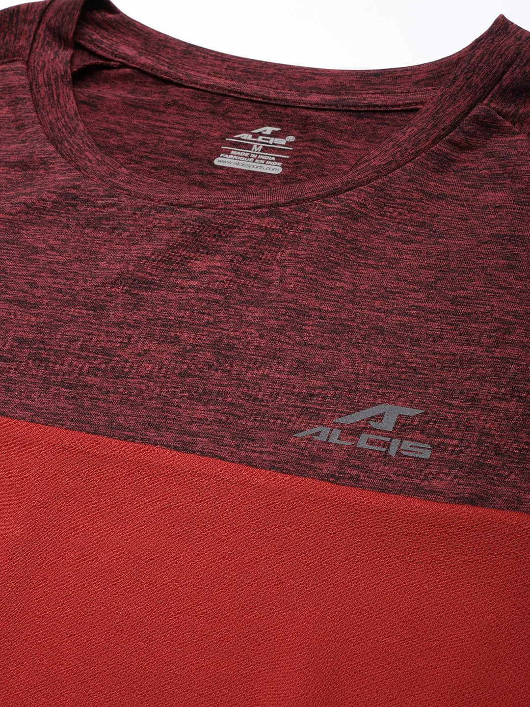 Alcis Men Maroon Slim Fit Running T-shirt