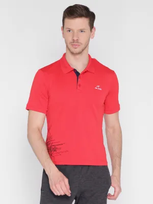 Alcis Men Red Running Polo T-Shirt