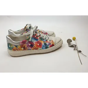Ara flower print leather laceups with grey toe and sparkly grey laces size UK 6/AU 8