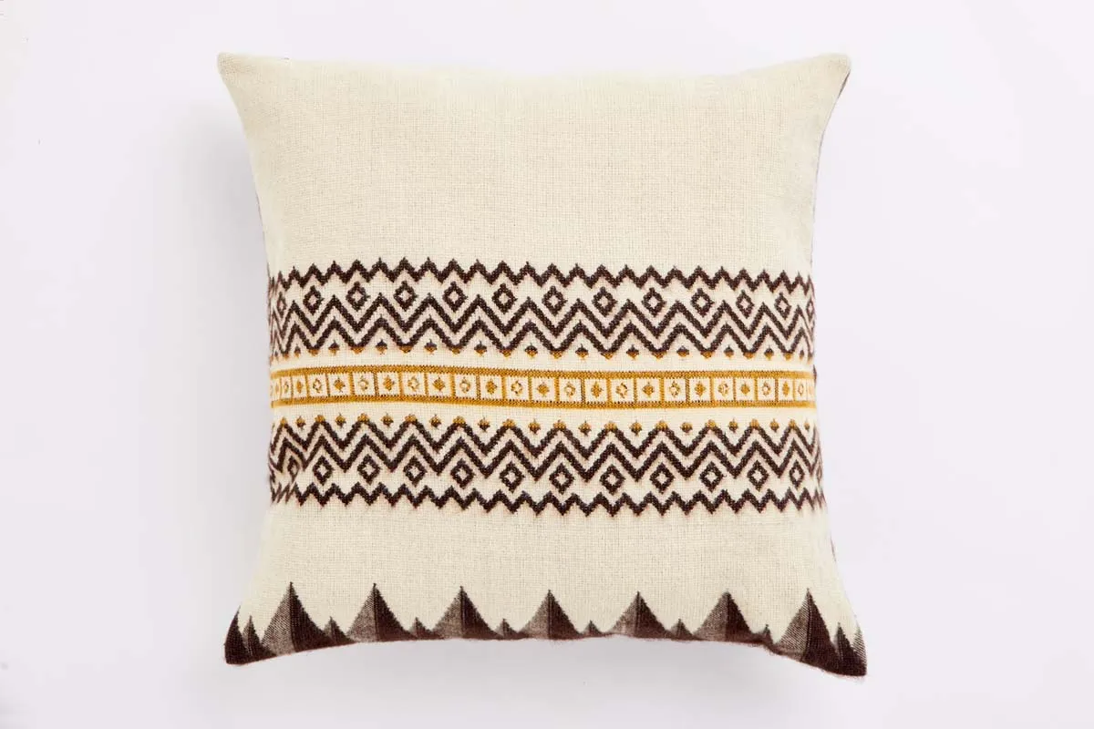Artisan-Made Large Mountain Range Pillowcase with Southwestern Design