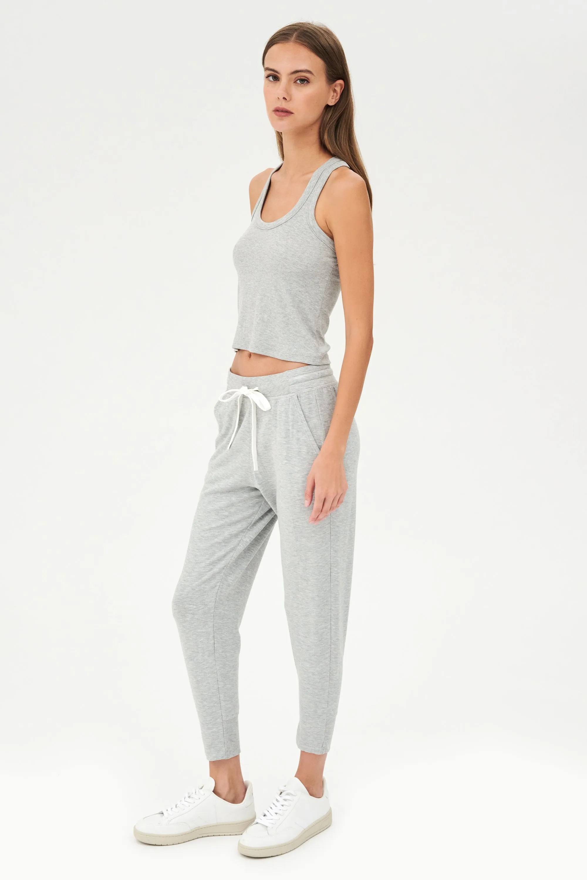 Ashby Rib Crop - Heather Grey