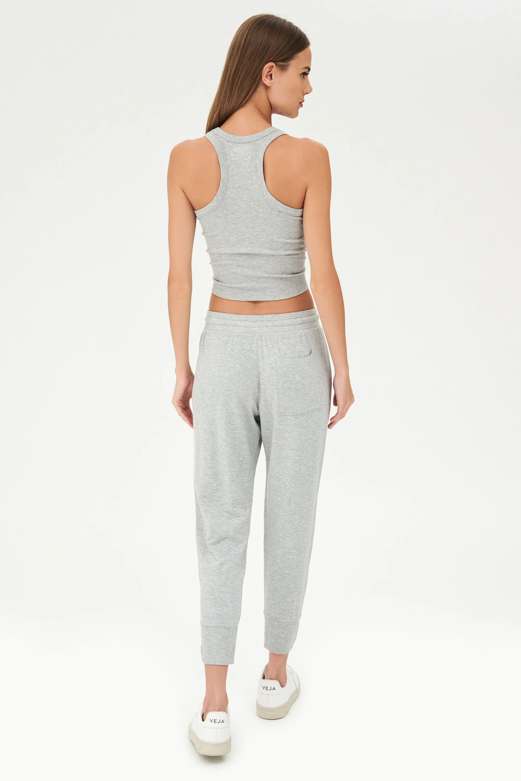 Ashby Rib Crop - Heather Grey