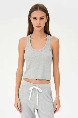 Ashby Rib Crop - Heather Grey