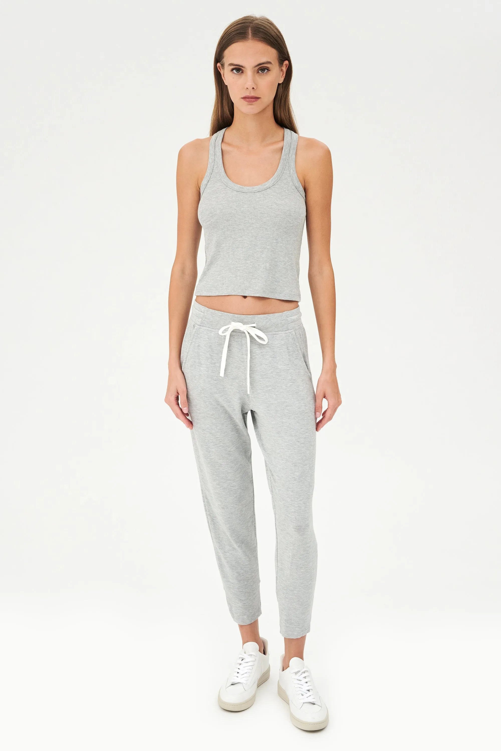 Ashby Rib Crop - Heather Grey