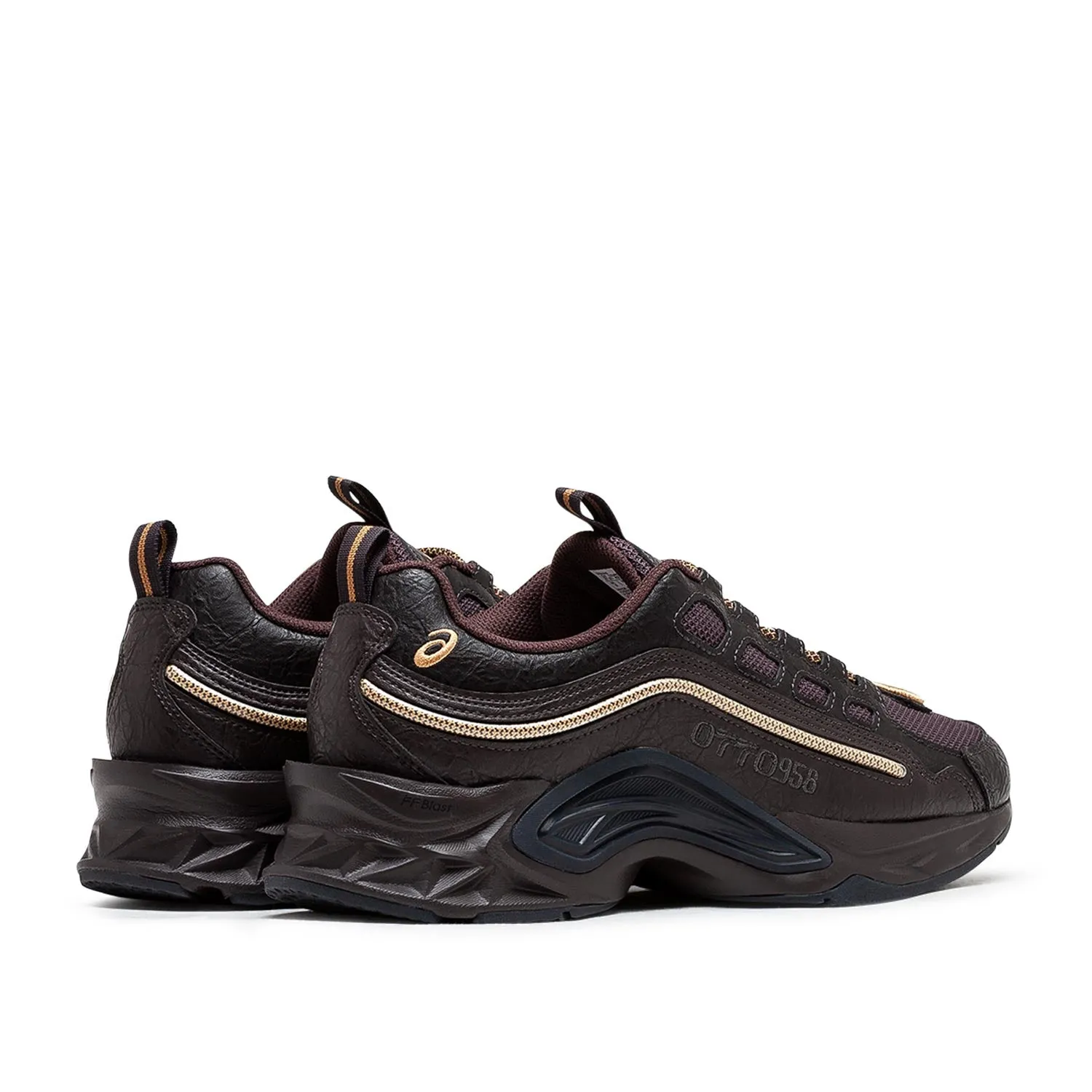 asics x otto958 protoblast-cmlviii (dark brown / Pure gold)
