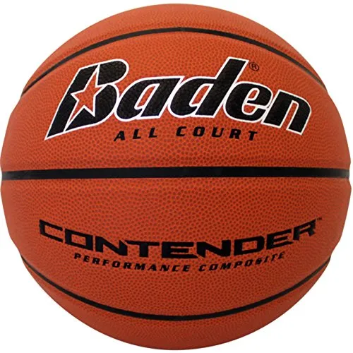 Baden Contender Official Wide Channel Basketball, Natural Orange Color, 27.5-Inch