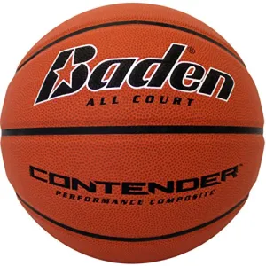 Baden Contender Official Wide Channel Basketball, Natural Orange Color, 27.5-Inch