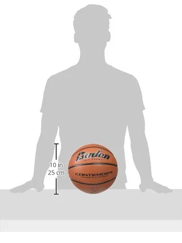 Baden Contender Official Wide Channel Basketball, Natural Orange Color, 27.5-Inch