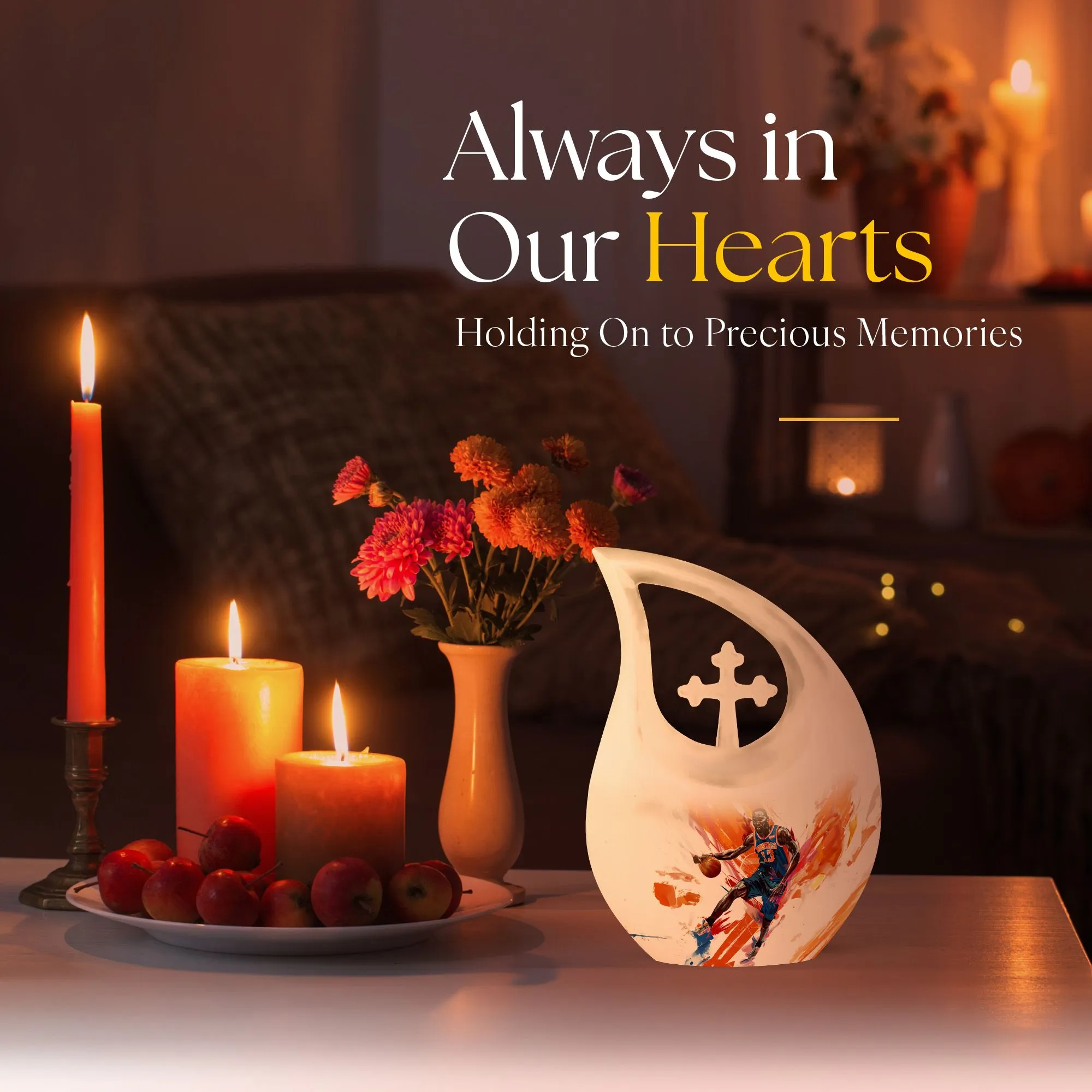 Basketball Cross Drop: An Alluring Keepsake Urn for  Memories