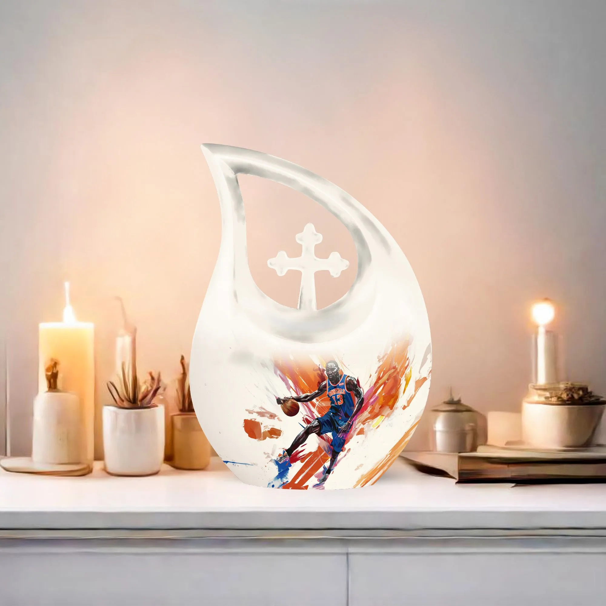 Basketball Cross Drop: An Alluring Keepsake Urn for  Memories