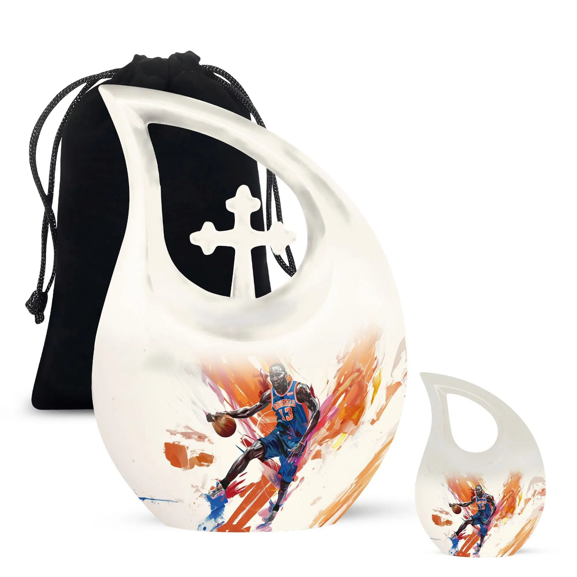 Basketball Cross Drop: An Alluring Keepsake Urn for  Memories