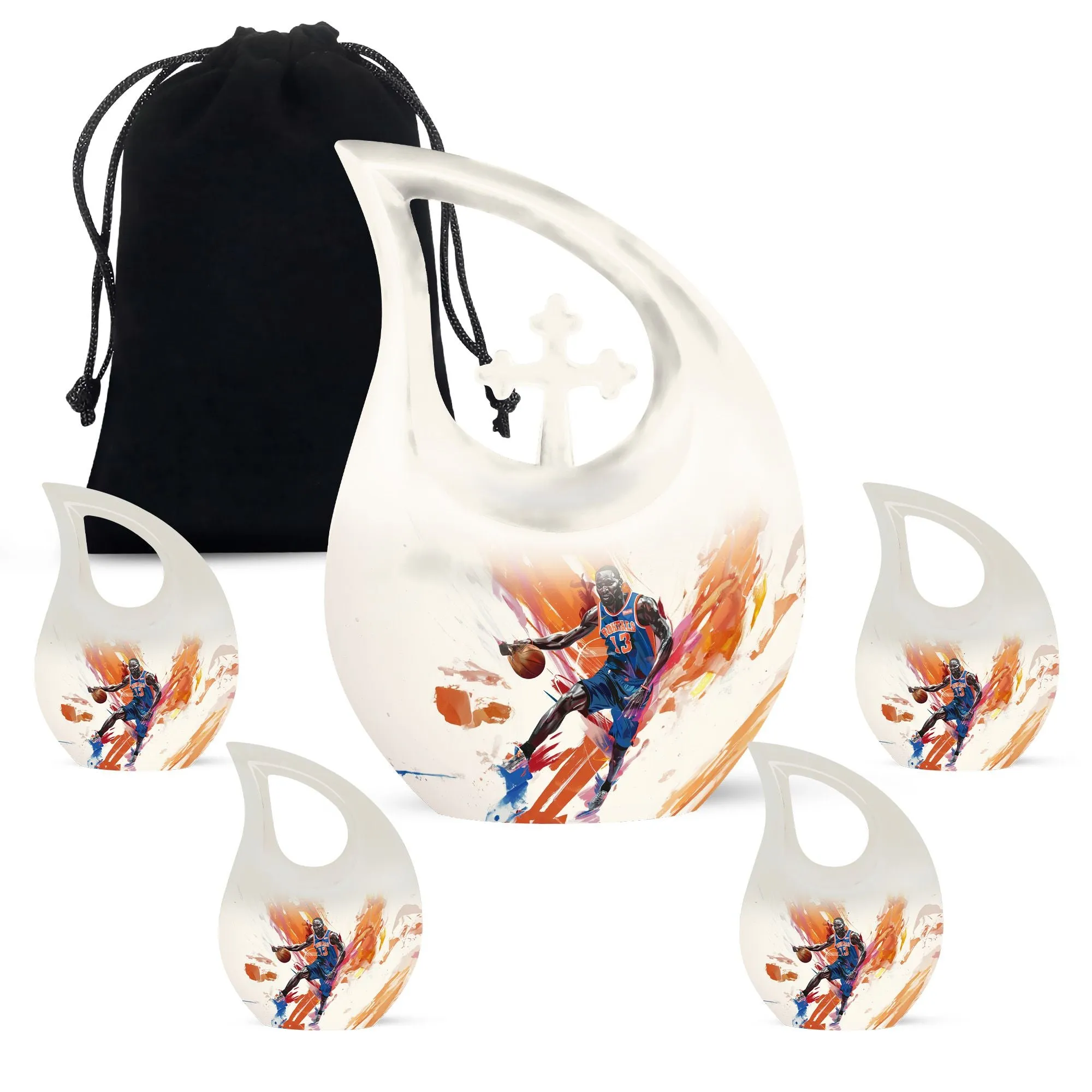 Basketball Cross Drop: An Alluring Keepsake Urn for  Memories