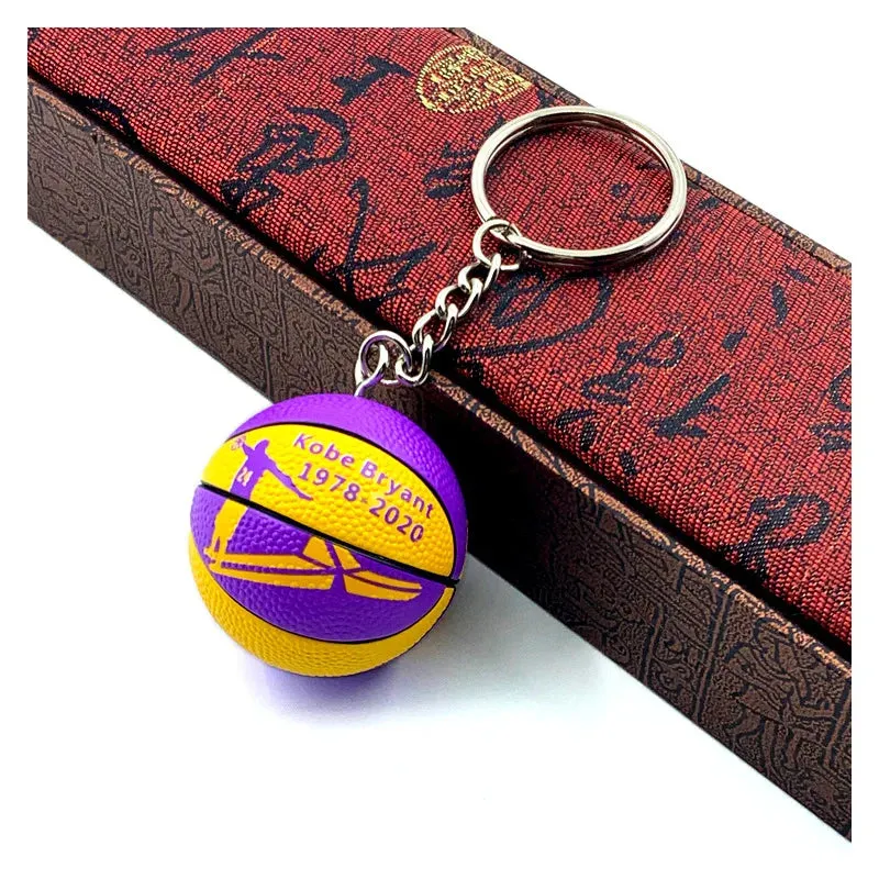 Basketball Star Name Keychain - Rubber PVC Match Ball Souvenir Keyring for Sport Fans, Collectible Gift for Men and Friends