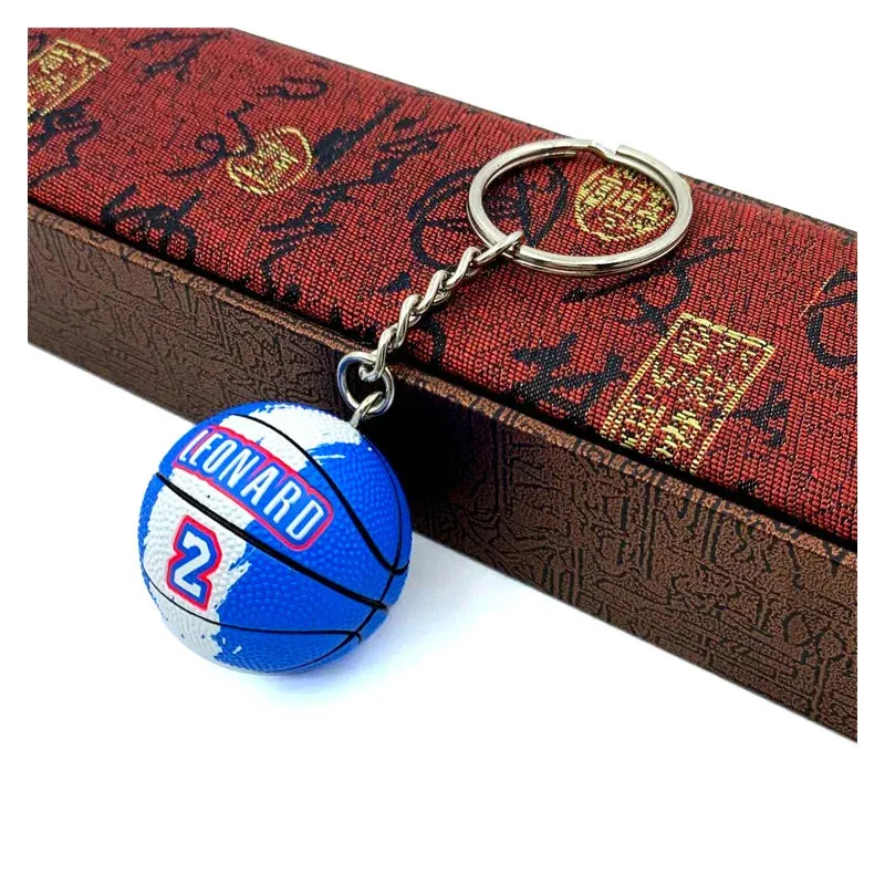Basketball Star Name Keychain - Rubber PVC Match Ball Souvenir Keyring for Sport Fans, Collectible Gift for Men and Friends