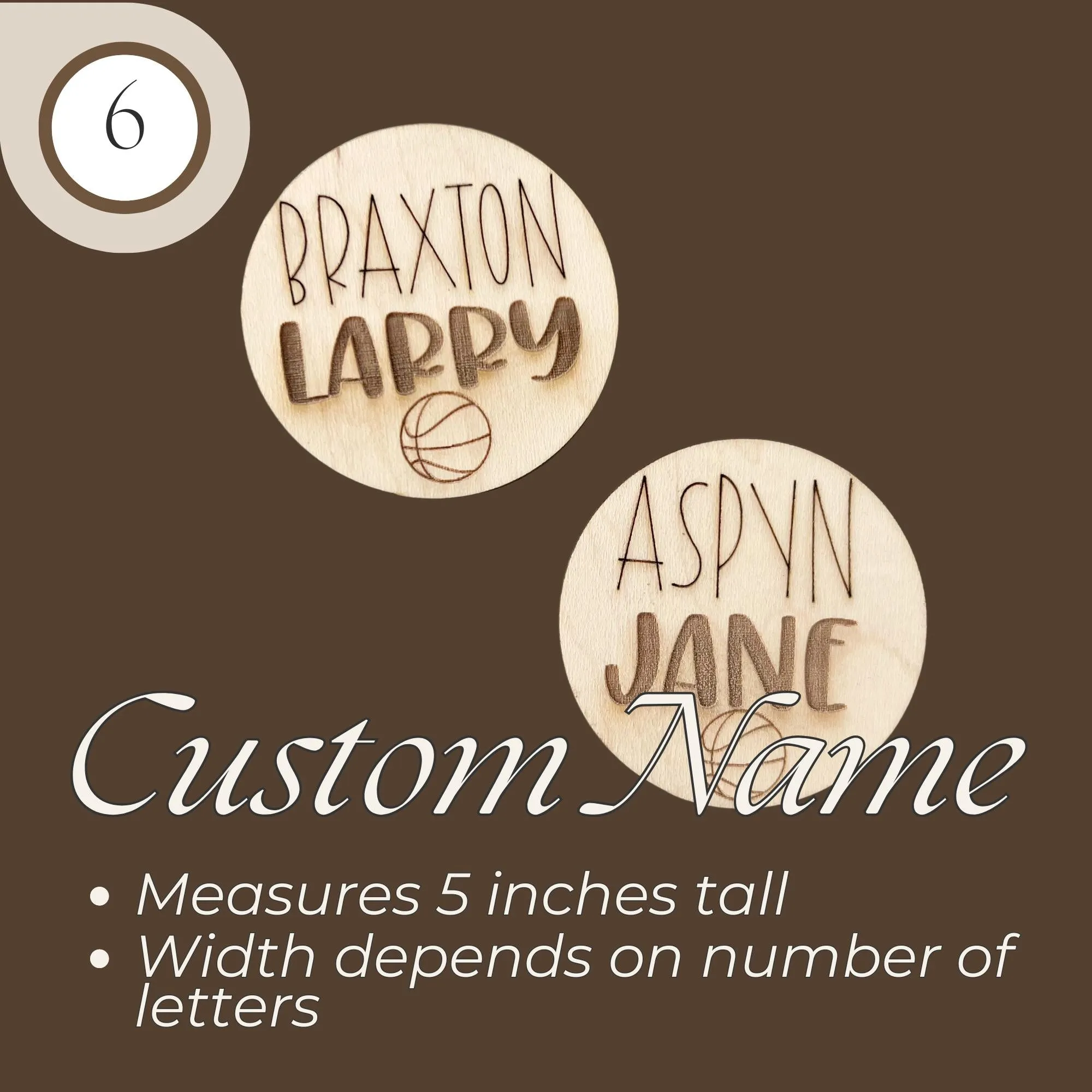 Basketball Wooden Monthly Milestone Cards, Sports Baby Milestone Cards, 3x3 inches Baby Shower Gift for Boys