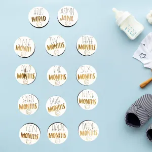Basketball Wooden Monthly Milestone Cards, Sports Baby Milestone Cards, 3x3 inches Baby Shower Gift for Boys