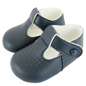 Baypods Baby Boys Soft Sole Pram Shoes - Navy