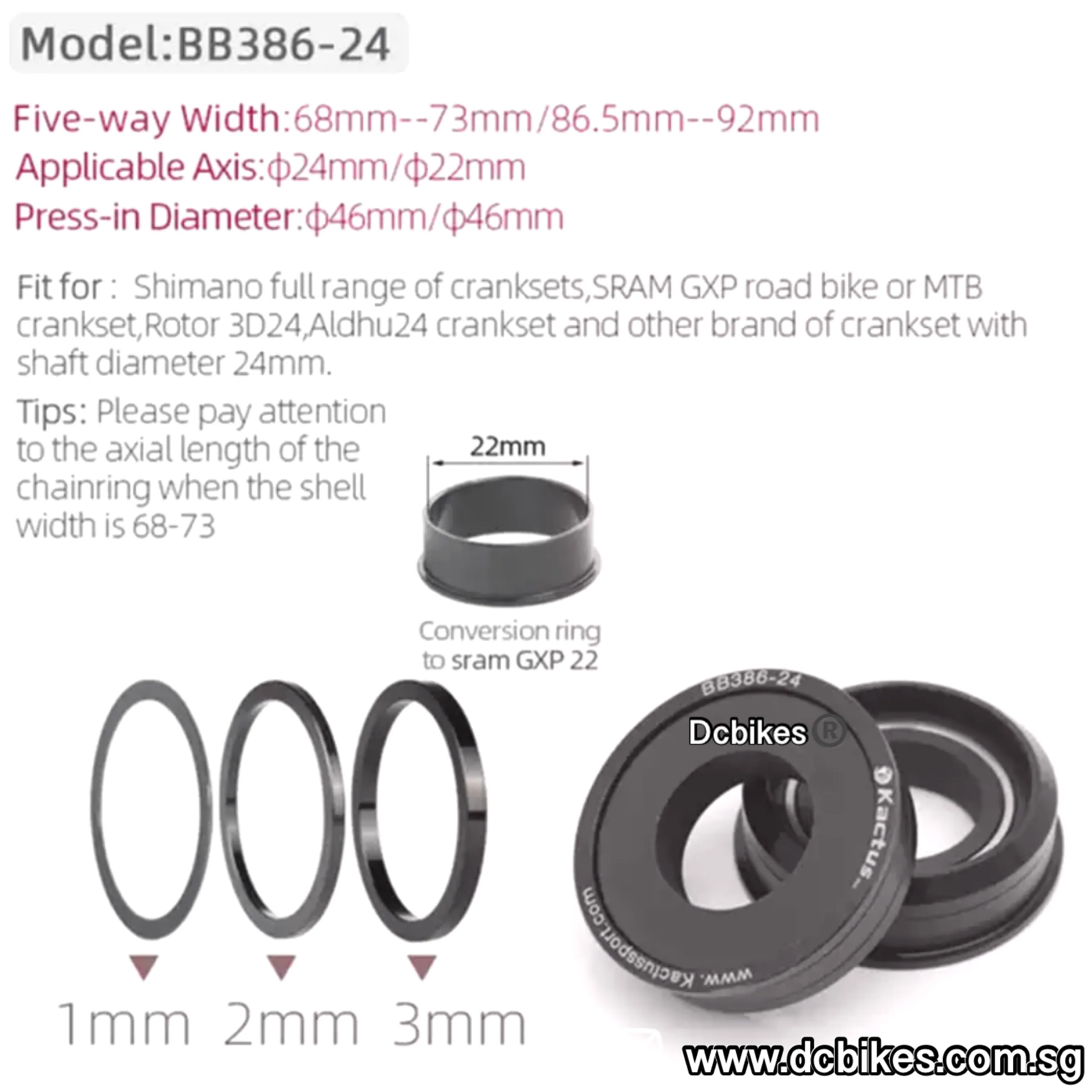 BB386 | PF30 Ceramic Press Fit Bottom Bracket BB For Shimano | Sram DUB GXP Crank