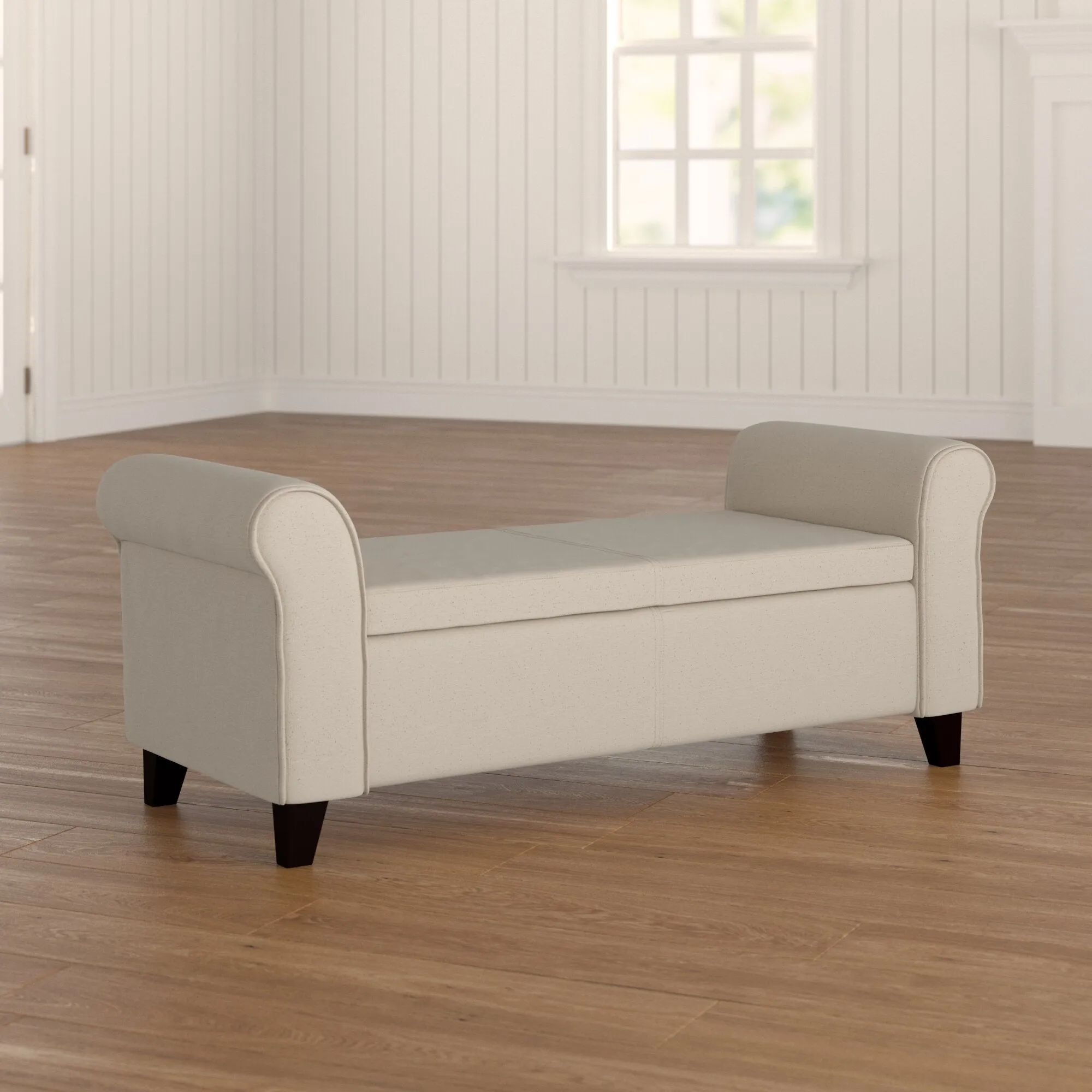 Beautiful Beige 50" Rectangle Storage Ottoman by Noble House! Retails $520 W/Tax!