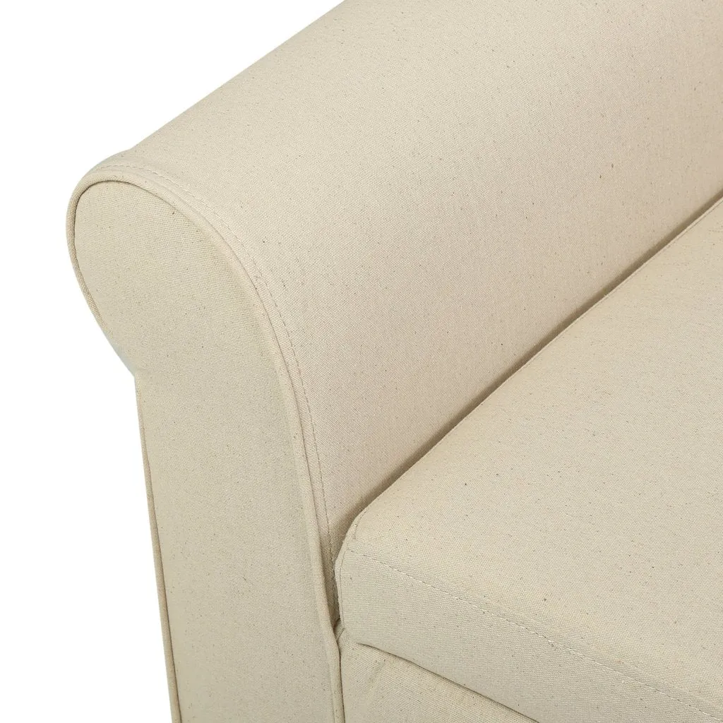 Beautiful Beige 50" Rectangle Storage Ottoman by Noble House! Retails $520 W/Tax!
