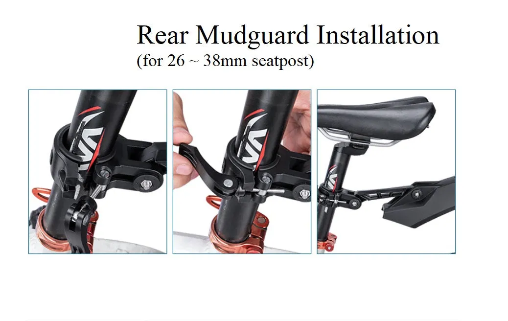 Bike Bicycle Mudguards - Quality, Front (Fork mounted)   Rear (Seatpost mounted)