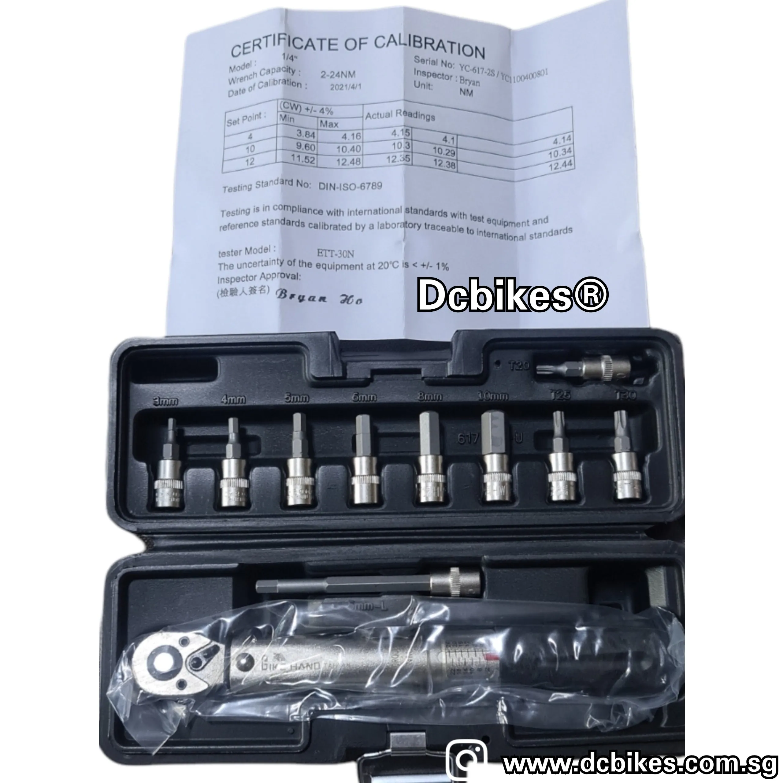 Bike Hand 1/4'' MTB Road 2Nm-24Nm Pro Torque Wrench Set Tools