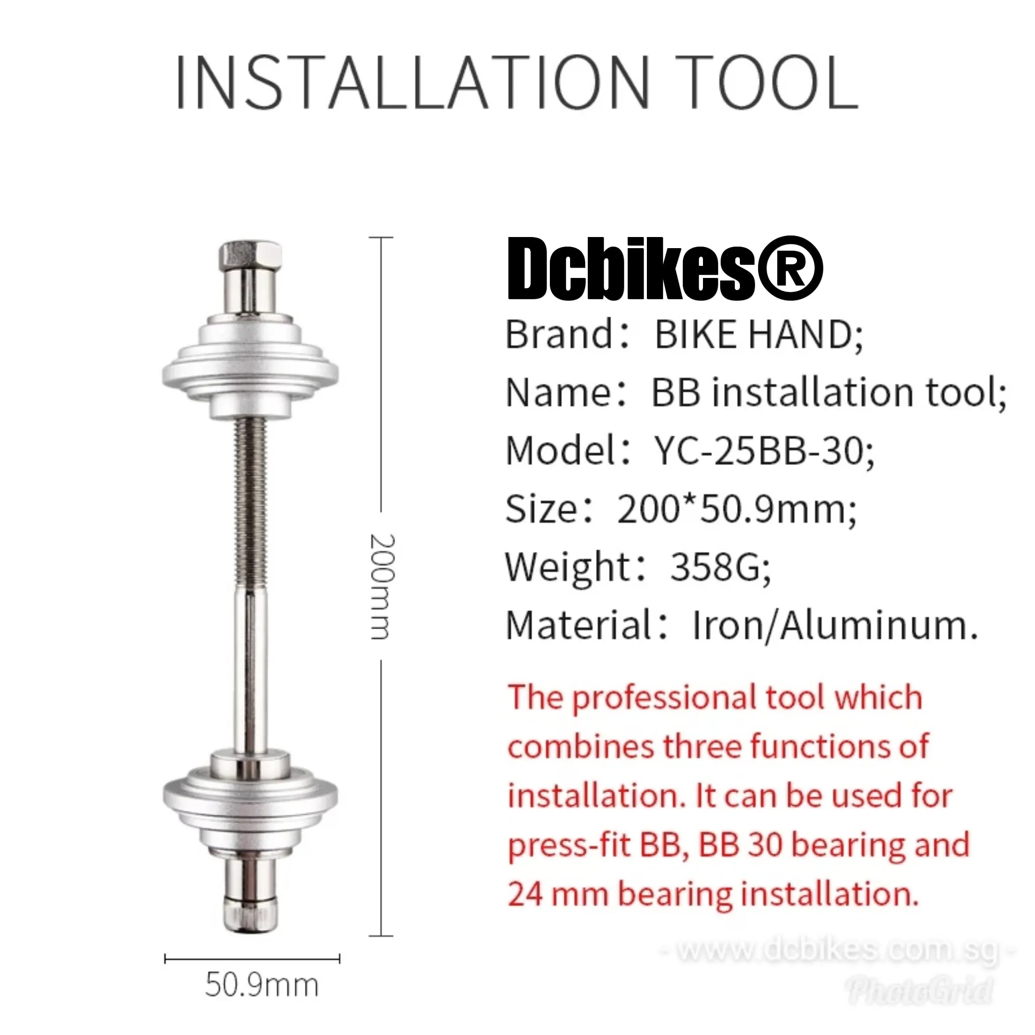 Bike Hand BB Press Fit Tool Bottom Bracket Removal Installation Bike Repair Tools For Sram Gxp Shimano 24mm BB92 BB86