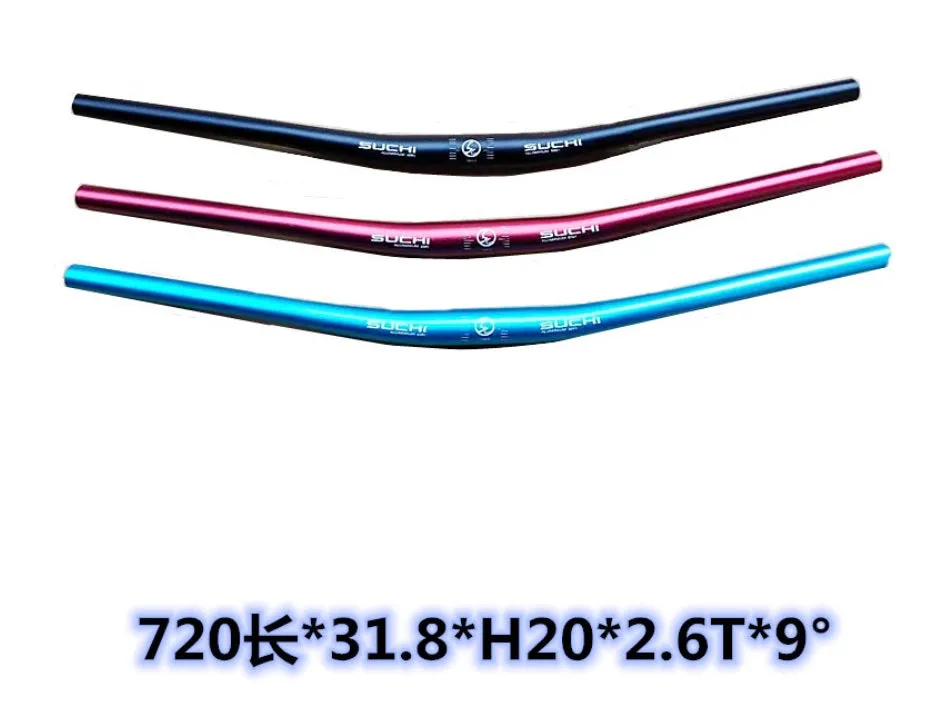 Bike Handlebar Bicycle Flat Riser Bar - 31.8*720mm 20mm rise, Aluminum, Black