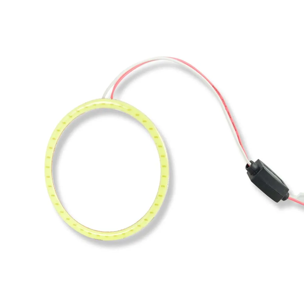 Bike Headlight Cob Angel Eyes Halo Led Ring Light 70 mm Ring Green color, Pack of 2 Pcs.
